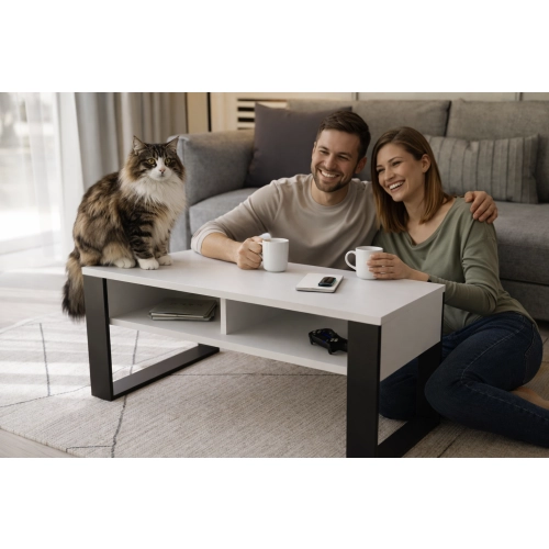 Stolik kawowy ST7 biały prostokątny nowoczesny loft